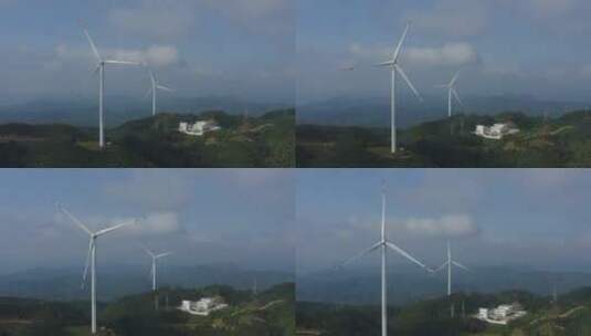 航拍江西赣州风电场高清在线视频素材下载