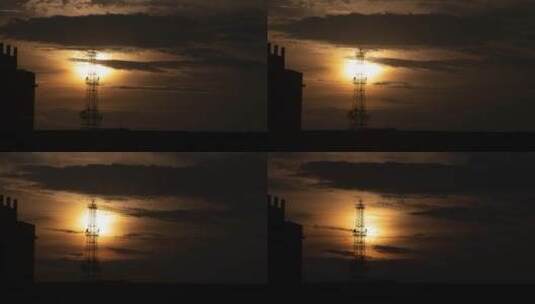 夕阳，日落延时摄影高清在线视频素材下载