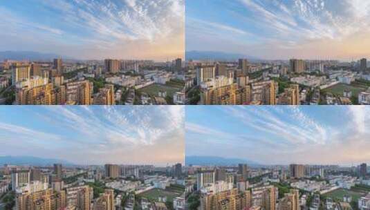 江西省九江市城景黄昏入夜的延时高清在线视频素材下载