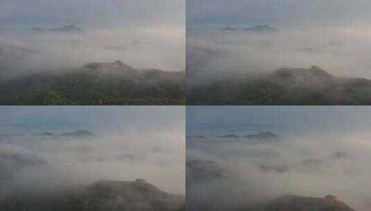 著名长城金山岭长城夏季云海流动风光高清在线视频素材下载