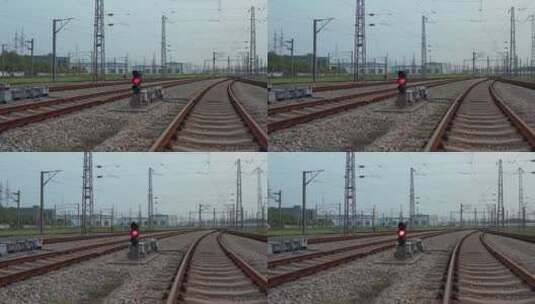 铁路信号灯（停车红灯）高清在线视频素材下载