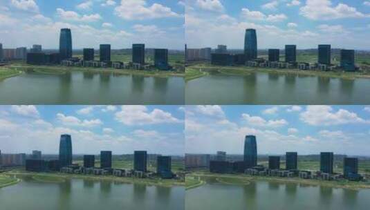 杭州大江东智慧谷园区航拍高清在线视频素材下载
