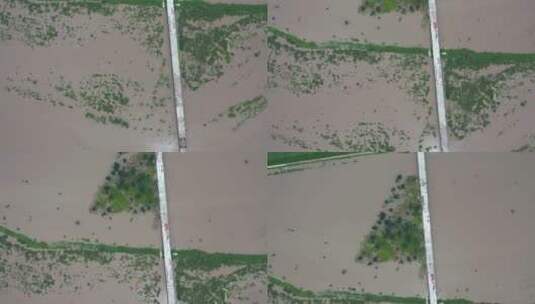辽河洪水航拍高清在线视频素材下载
