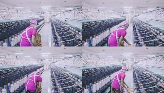 现代高端纺织纺纱工厂合集高清在线视频素材下载