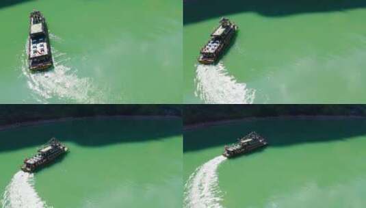 乌江上的游船高清在线视频素材下载