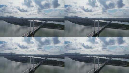 广东潮州大桥航拍高清在线视频素材下载