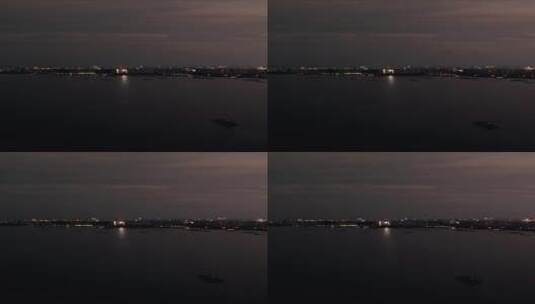 江西九江城市夜幕降临夕阳西下竖屏航拍高清在线视频素材下载