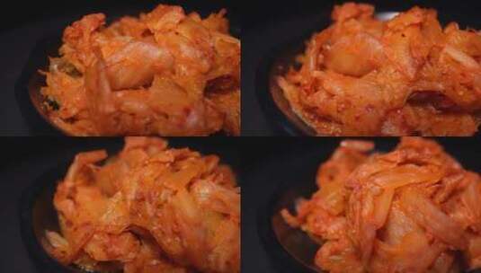 韩式辣白菜泡菜咸菜小菜高清在线视频素材下载