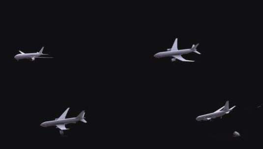 4k飞机在空中分崩离析动画 (1)高清在线视频素材下载