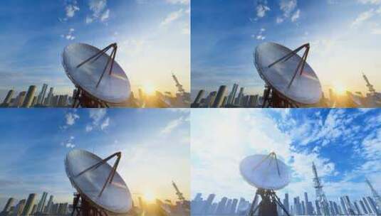 4k 城市气象卫星雷达基站高清在线视频素材下载