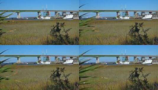 泰比岛桥梁天际线景观高清在线视频素材下载