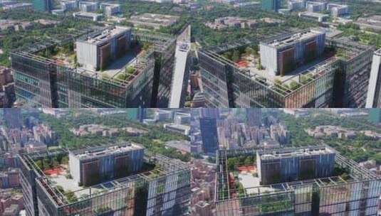 深圳坂田天安云谷11栋楼顶天台花园右环绕高清在线视频素材下载