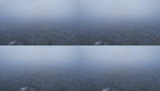 大雾雾霾城镇乡村横移高清在线视频素材下载