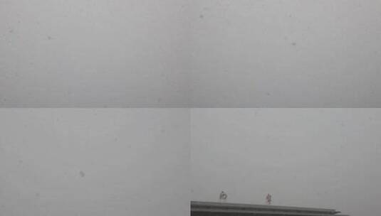西宁机场 雪景 冬季 飘雪 鹅毛大雪高清在线视频素材下载