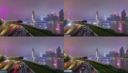 广州夜晚城市景观高清在线视频素材下载
