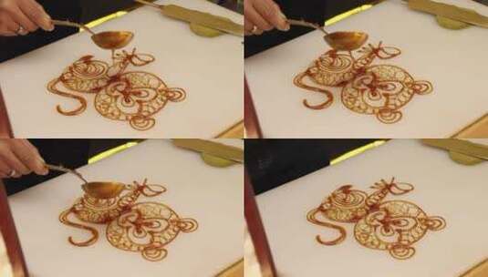 做糖人画猴子高清在线视频素材下载