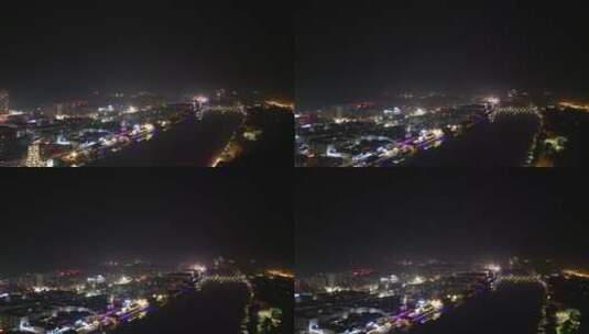 四川德阳罗江廊桥夜景10高清在线视频素材下载
