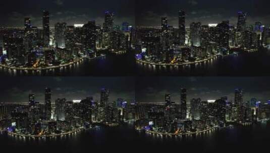 鸟瞰城市夜景高清在线视频素材下载