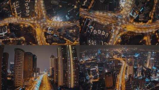 上海浦西夜景合集高清在线视频素材下载