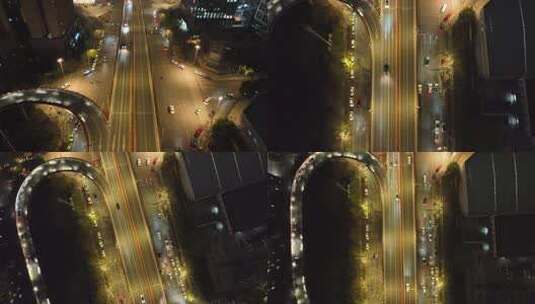 成都岷江路夜景航拍高清在线视频素材下载
