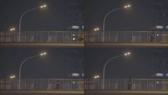天桥下的路灯 城市路灯高清在线视频素材下载