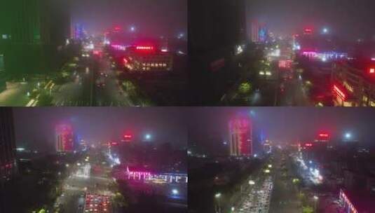 湛江雾天夜景片段高清在线视频素材下载