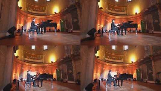索菲亚教堂内现场钢琴演奏高清在线视频素材下载