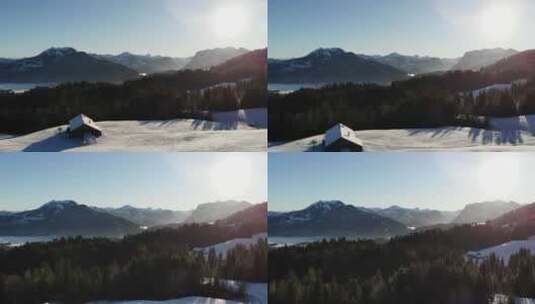 令人惊叹的雪山冬季景观高清在线视频素材下载