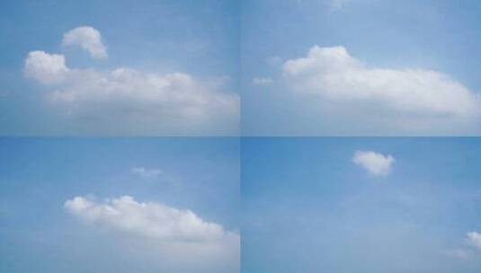 蓝天白云延时天空小清新云朵变化唯美风景云高清在线视频素材下载