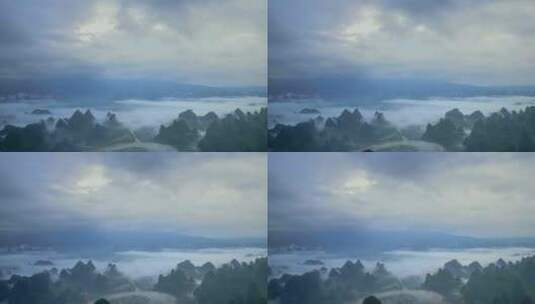桂林山水鸟瞰图大气宏伟群山云海云雾高清在线视频素材下载