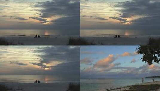 海边唯美日落日出海水浪漫4K高清在线视频素材下载