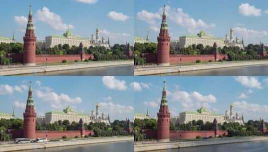 从大石桥看莫斯科克里姆林宫。高清在线视频素材下载