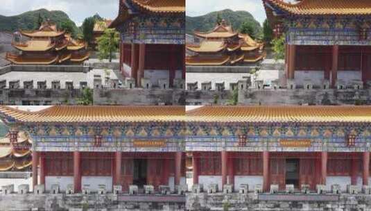 航拍贵州安龙皇宫中式人文景观高清在线视频素材下载