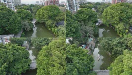 航拍福州城市内河河流 福州白马河高清在线视频素材下载