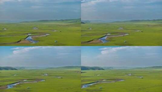 4K内蒙古莫日格勒河航拍延时3高清在线视频素材下载
