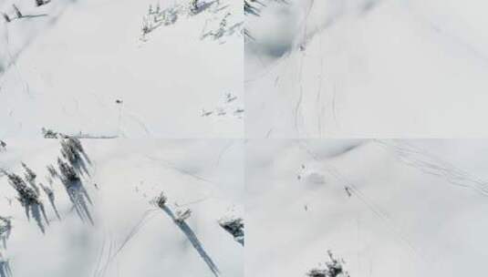 滑雪者在山上滑雪高清在线视频素材下载
