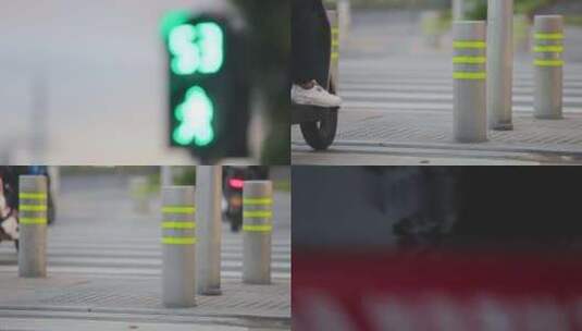 【原创】红绿灯倒计时与斑马线骑车的人高清在线视频素材下载