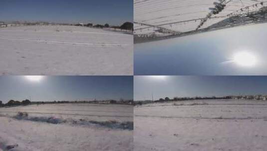 穿越机航拍田野雪景风光高清在线视频素材下载
