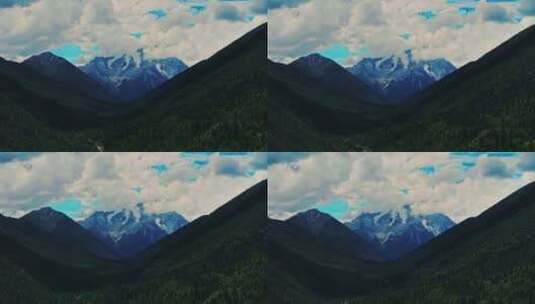 川西雅拉雪山壮观大气自然风光航拍高清在线视频素材下载
