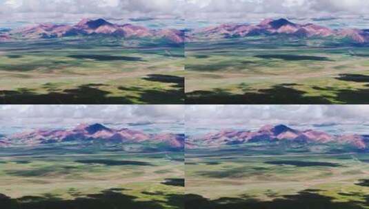 蓝天白云之下的青藏高原山川草原大气航拍高清在线视频素材下载