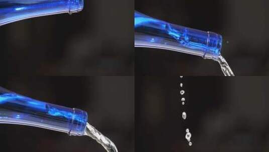 从玻璃瓶中倒入的水高清在线视频素材下载