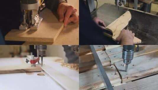 【合集】木匠加工木材高清在线视频素材下载