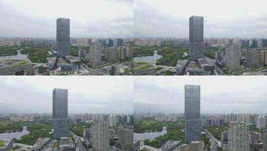 上海嘉定保利国际广场地标航拍高清在线视频素材下载