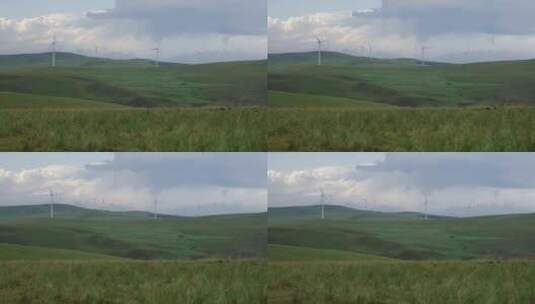 大草原风力发电高清在线视频素材下载