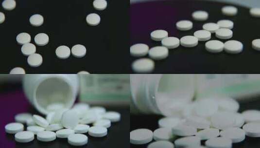 散开的药片感冒药消炎药高清在线视频素材下载