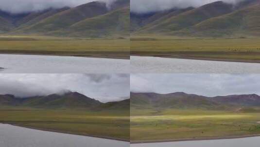 航拍西藏阿里帕羊县草原湖泊风光高清在线视频素材下载
