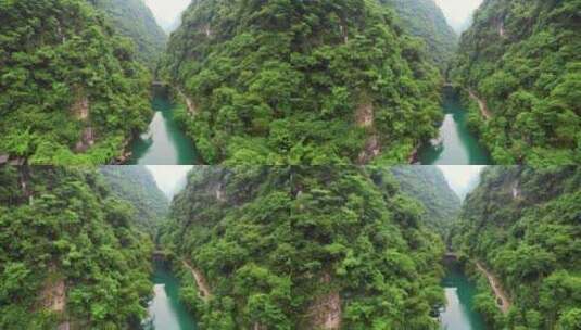 航拍湖北宜昌三峡西陵峡峡谷自然风景高清在线视频素材下载