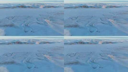 航拍呼伦贝尔冬天的风景-126高清在线视频素材下载
