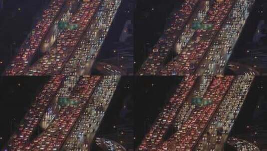 拥堵的城市道路城市繁忙的车流高清在线视频素材下载