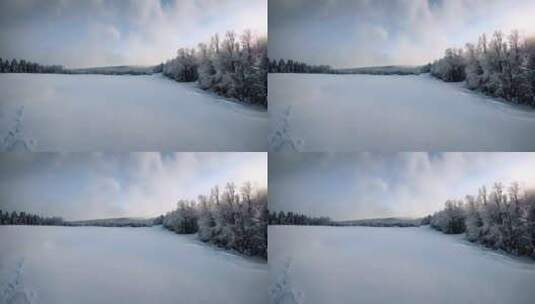 冬天雪地特写雪天风景下雪风光唯美冬季雪景高清在线视频素材下载